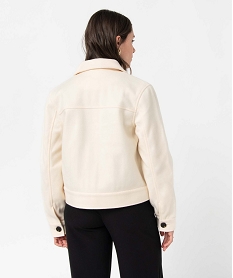 blouson femme avec larges poches poitrine beige vestesD377801_3