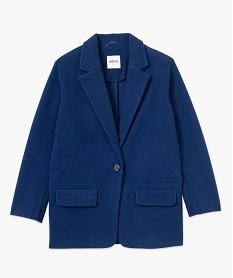 manteau femme court fermeture un bouton bleu manteauxD378801_4