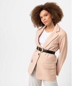 manteau femme court fermeture un bouton roseD378901_1