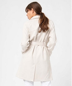 manteau trench en suedine avec ceinture femme beige manteauxD379101_3