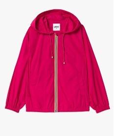 blouson femme impermeable avec capuche rose manteauxD379201_4