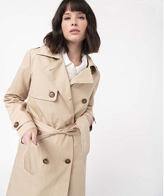 trench femme court avec ceinture beige manteauxD379301_1