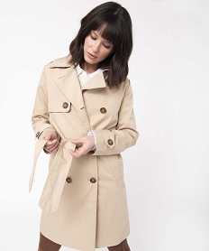 trench femme court avec ceinture beige manteauxD379301_2