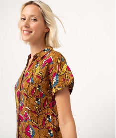 chemise femme imprimee a manches courtes multicolore chemisiersD379601_2