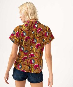 chemise femme imprimee a manches courtes multicolore chemisiersD379601_3