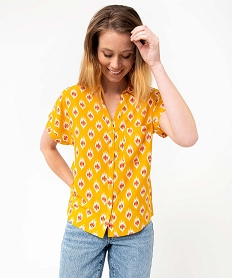 chemise femme imprimee a manches courtes multicolore chemisiersD379701_2