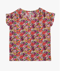 blouse femme grande taille a motifs fleuris et rayures pailletees multicolore chemisiers et blousesD380601_4