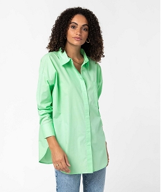 chemise femme coupe oversize avec poche poitrine vert chemisiersD381501_1