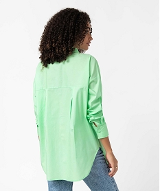 chemise femme coupe oversize avec poche poitrine vert chemisiersD381501_3