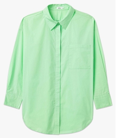 chemise femme coupe oversize avec poche poitrine vert chemisiersD381501_4