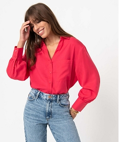 GEMO Chemise femme ample à manches longues rose standard