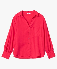 chemise femme ample a manches longues rose chemisiersD381901_4