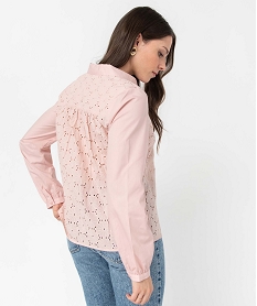 chemise femme en broderie anglaise ajouree roseD382501_3