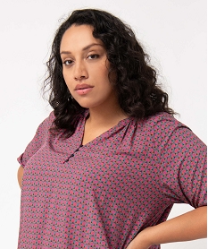 blouse femme grande taille imprimee a manches 34 imprime chemisiers et blousesD383701_2
