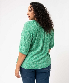 blouse femme grande taille imprimee a manches 34 vert chemisiers et blousesD383901_3