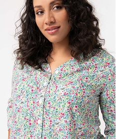 blouse femme grande taille a manches 34 avec col v et fermeture boutons multicolore chemisiers et blousesD384301_2