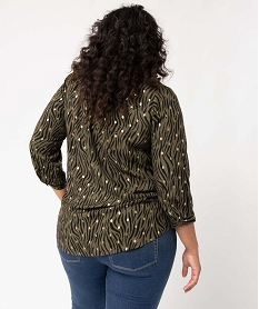 blouse femme grande taille a motifs pailletes avec col v et fermeture boutons imprime chemisiers et blousesD384401_3