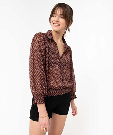 blouse femme a motifs et rayures scintillantes imprimeD384501_1