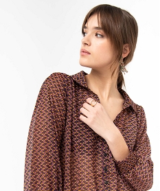 blouse femme a motifs et rayures scintillantes imprime blousesD384501_2
