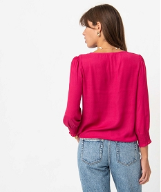 blouse femme cache-cour en satin imprime ton sur ton rose blousesD385201_3