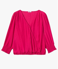 blouse femme cache-cour en satin imprime ton sur ton rose blousesD385201_4