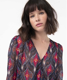 blouse femme imprimee en voile avec rayures pailletees imprime blousesD386001_2