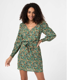 COMBI BLEU ROBE IMPRIME FLORAL:40288710400-Polyester////