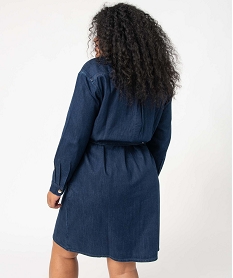 robe en jean femme grande taille forme chemise bleuD388201_3