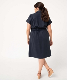 robe chemise femme grande taille en lyocell bleuD388301_3