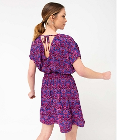 robe femme avec double decollete cache-coeur violetD390301_3