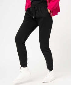 GEMO Pantalon de jogging femme molletonné Noir