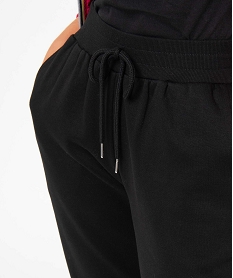 pantalon de jogging femme molletonne noir pantalonsD391501_2