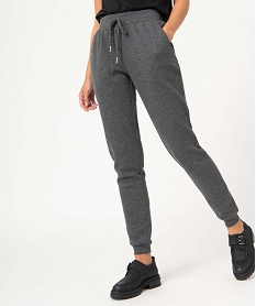 GEMO Pantalon de jogging molletonné femme Gris