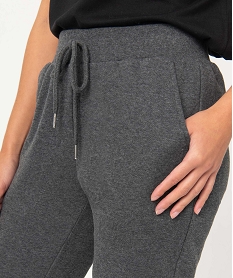 pantalon de jogging femme molletonne chine gris pantalonsD391601_2
