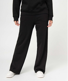 pantalon femme en maille coupe ample noir pantalonsD391701_1