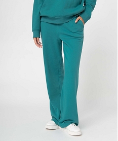 pantalon femme en maille coupe ample vert pantalonsD391901_1