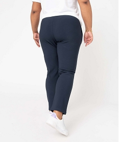 pantalon femme grande taille carotte texture a taille elastiquee bleu leggings et jeggingsD392001_3