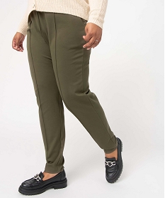 pantalon femme grande taille avec couture sur lavant vert leggings et jeggingsD392201_1