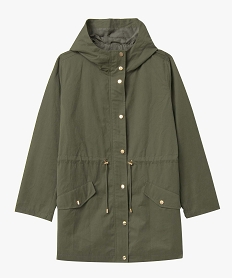 parka femme grande taille a capuche toucher peau de peche kaki standard parkasD393801_4