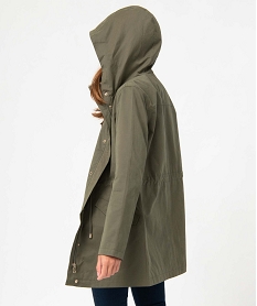 trench a capuche avec boutons metalliques femme vert manteauxD393901_3