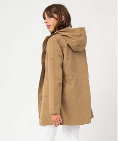 trench a capuche avec boutons metalliques femme brunD394001_3