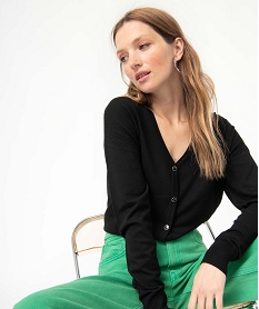 SWEAT VIOLET GILET NOIR:40289510058-Viscose////