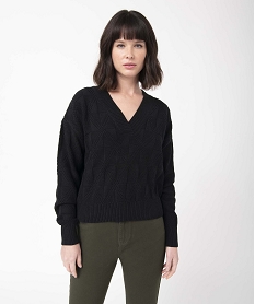TOILE JAUNE PULL NOIR:40289520239-Coton////