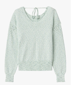 pull femme en maille chinee decollete dans le dos multicolore pullsD396701_4