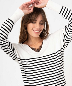 MARO ORANGE PULL ECRU:40289530718-Viscose////