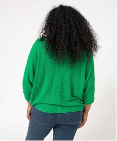 pull femme grande taille a manches chauve-souris et maille pailletee vert pulls et giletsD398401_3