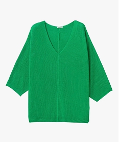 pull femme grande taille a manches chauve-souris et maille pailletee vert pulls et giletsD398401_4