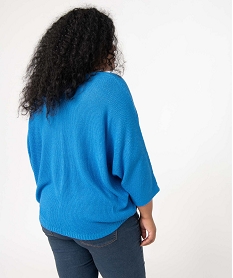 pull femme grande taille a manches chauve-souris et maille pailletee bleu pulls et giletsD398501_3