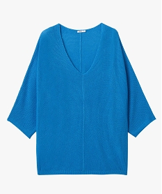 pull femme grande taille a manches chauve-souris et maille pailletee bleu pulls et giletsD398501_4