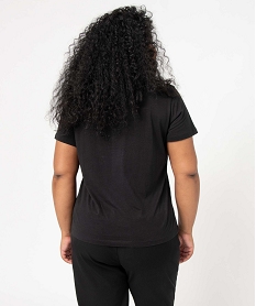tee-shirt manches courte a col v femme grande taille noir standard t-shirts manches courtesD400301_3